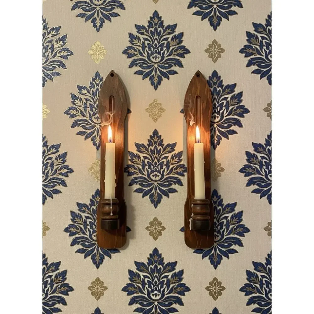 Vintage Mid Century Modern Candle Holders Wall Scones